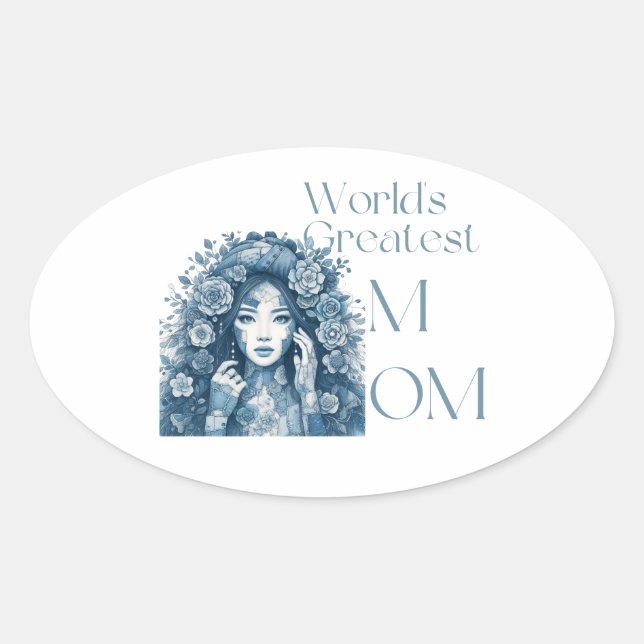 Die beste Mama der Welt Ovaler Aufkleber (Vorderseite)