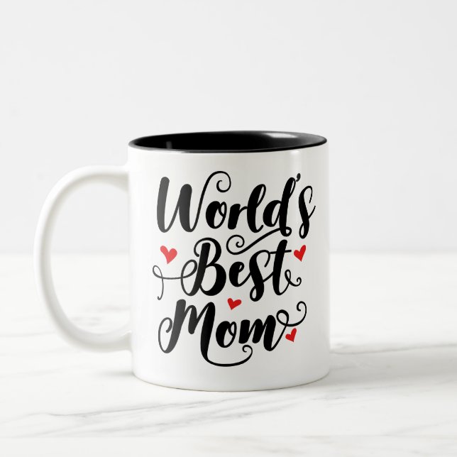 Die beste Mama der Welt Zweifarbige Tasse (Links)