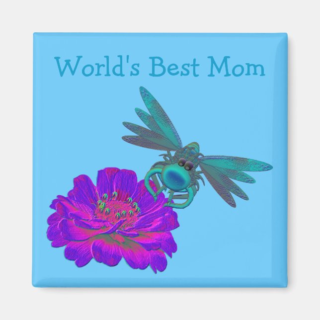 Die beste Mama-Dragonfly der Welt auf der Zinnia-B Magnet (Vorne)