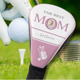 Die beste Mama Foto Stilvoll rosa Lavendel Letting Golf Headcover