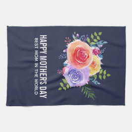 Die beste Mama für die Rose zum WeltMuttertag Geschirrtuch