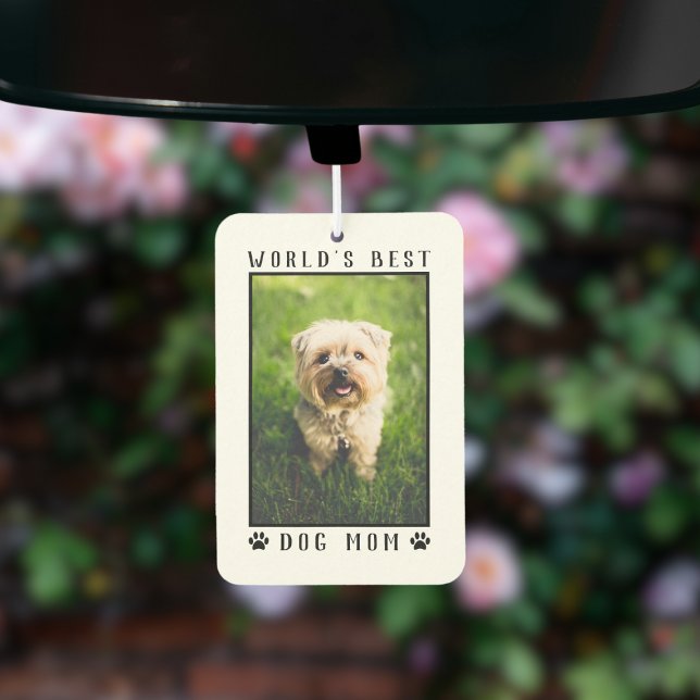 Die beste Mama für Hunde druckt Foto-Rahmen für Ha Autolufterfrischer (World's Best Dog Mom Paw Prints Pet Photo Frame Air Freshener)