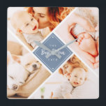 Die beste Mama für moderne, maßgeschneiderte Fotos Quadratische Wanduhr<br><div class="desc">Dieses einfache und moderne Design besteht aus Serifentypografie und fügen ein individuelles Foto.Happy Mother's Day Typografie umgeben von vier Fotos Ihrer Mutter,  Mutter,  Mama,  Mutter etc. Dies ist ein perfektes Geschenk für Ihre Mama am Muttertag!</div>