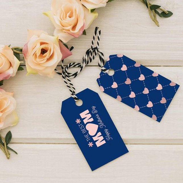 Die beste Mama für rosa Herzmuster Geschenkanhänger (Von Creator hochgeladen)