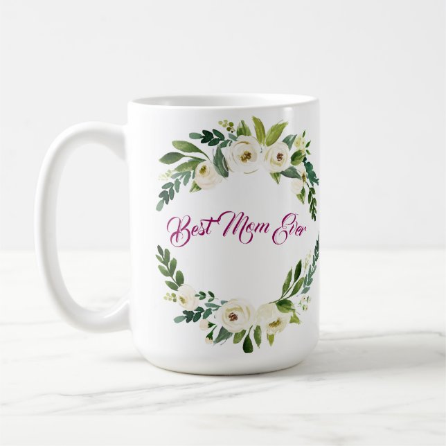 Die beste Mama je Tasse der White Roses Mutter (Links)