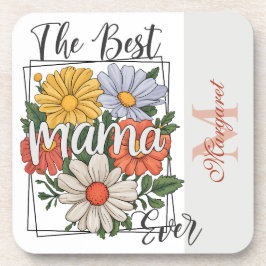 Die beste Mama-jemals-Blumendrucke Getränkeuntersetzer