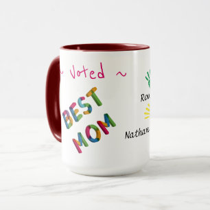 Die beste Mama Kinderhanddruckkunst personalisiere Tasse