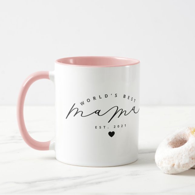 Die beste Mama-Niedlich-Kalligrafie-Kaffee-Tasse d Tasse (Mit Donut)