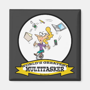 DIE BESTE MULTITASKERIN DER WELT CARTOON FRAU MAGNET