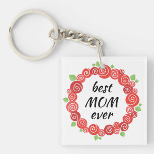 Die beste Mutter aller rote Rosen hat den Tag der Schlüsselanhänger