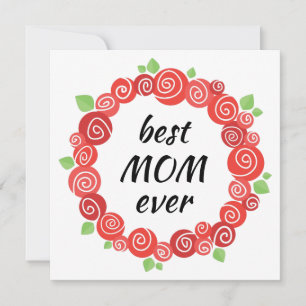 Die beste Mutter aller rote Rosen hat niedliche Bl Feiertagskarte