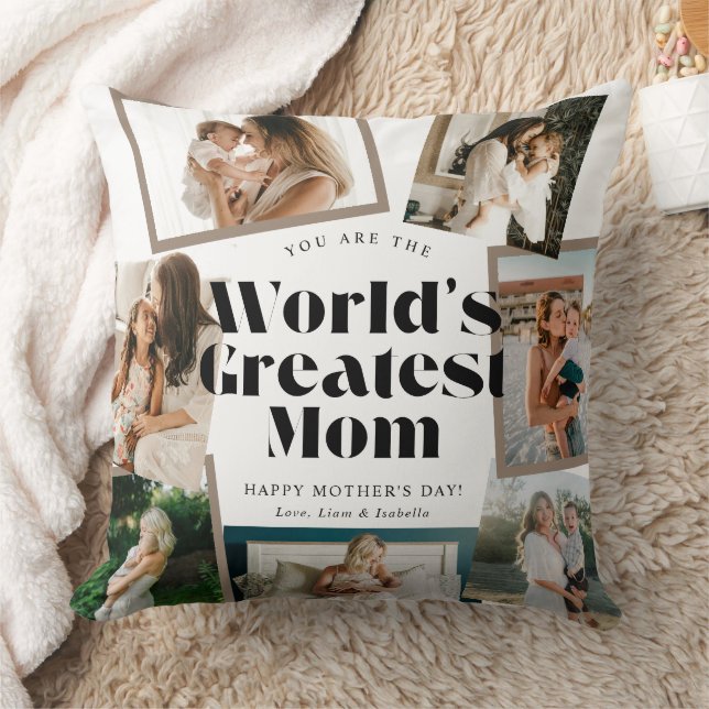 Die beste Mutter der Welt 7 Fotocollage Kissen (Decke)
