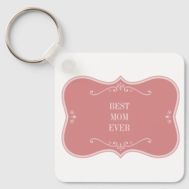 Die beste Mutter der Welt, rosa Rahmen Schlüsselan Schlüsselanhänger (Vorderseite)