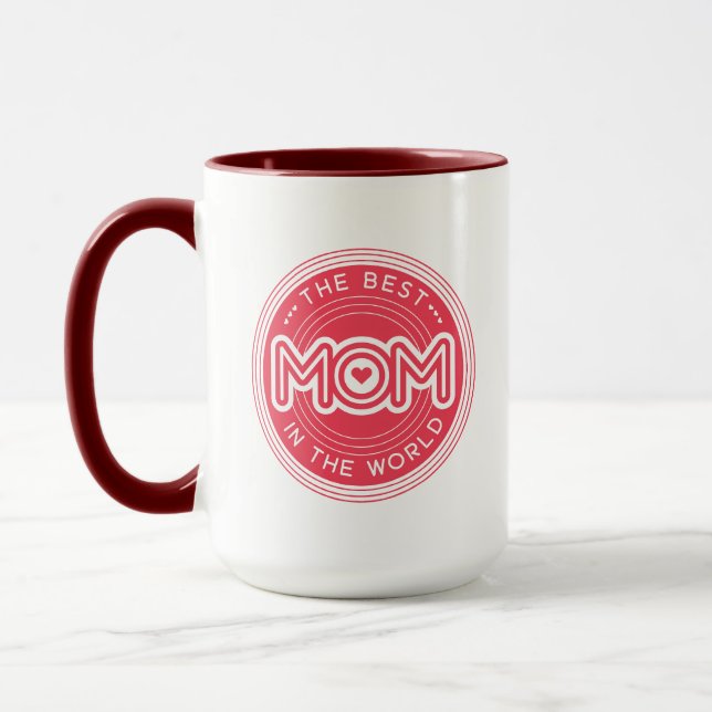 Die beste Mutter Magenta Pink Moderne Typografie Tasse (Links)