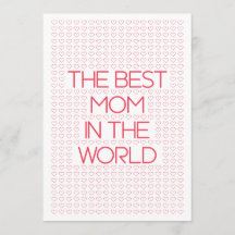 Die beste Mutter Rote Herzen Typografie Muttertag