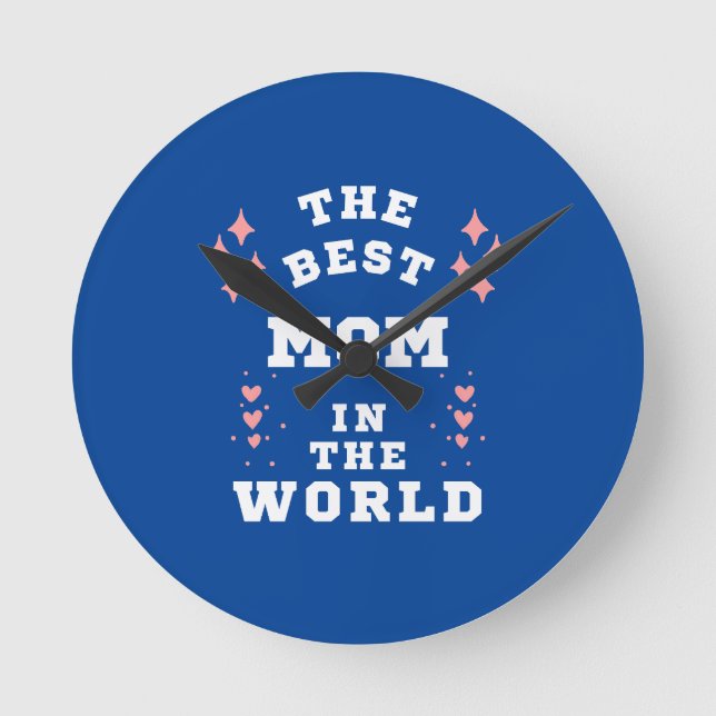 die beste Mutter Throw Pillow Runde Wanduhr (Vorderseite)