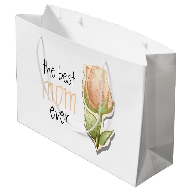 Die beste Mutter überhaupt Große Geschenktüte (Rückseite Schrägansicht)