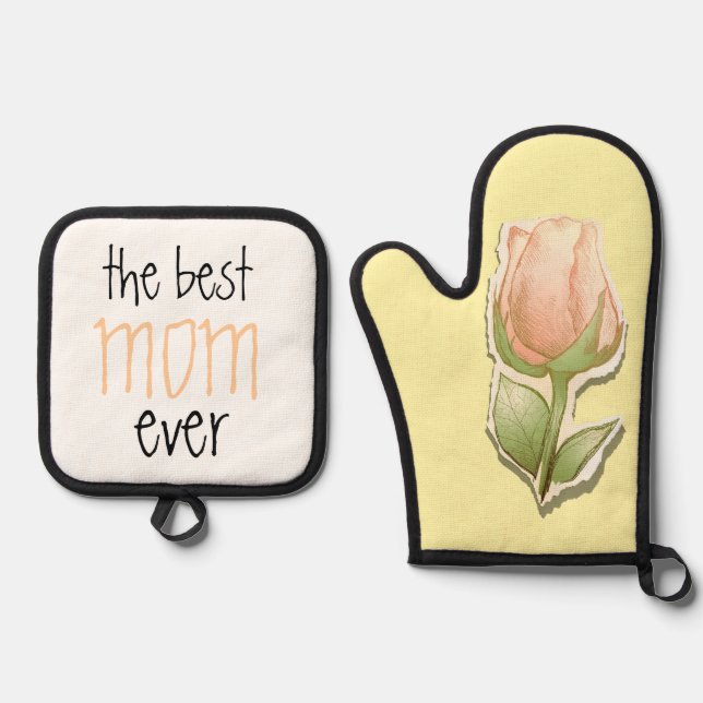 Die beste Mutter überhaupt Ofenhandschuh & Topflappen-Set (Vorderseite)