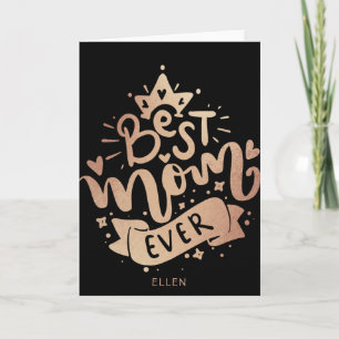Die beste Mutter überhaupt Schwarze Gold-Typografi Karte