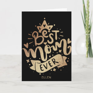 Die beste Mutter überhaupt Schwarze Gold-Typografi Karte