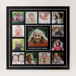 Die beste Nana-13-Familie der Welt Foto Collage Bl Puzzle