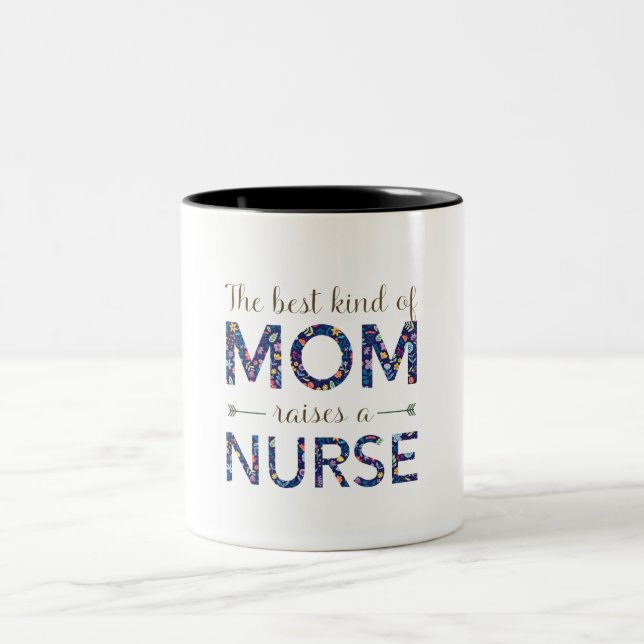 Die beste nette Mama hebt Zweifarbige Tasse (Mittel)