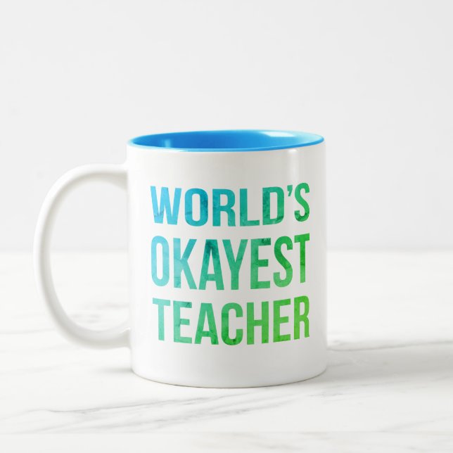 Die beste Neuigkeit der Lehrerwelt Zweifarbige Tasse (Links)