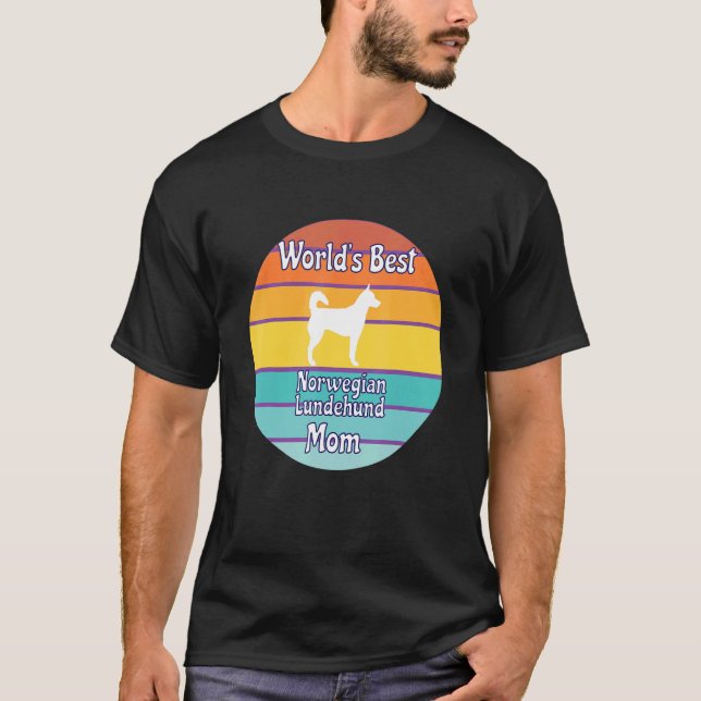 Die beste norwegische Lundehund-Mama der Welt T-Shirt (Vorderseite)