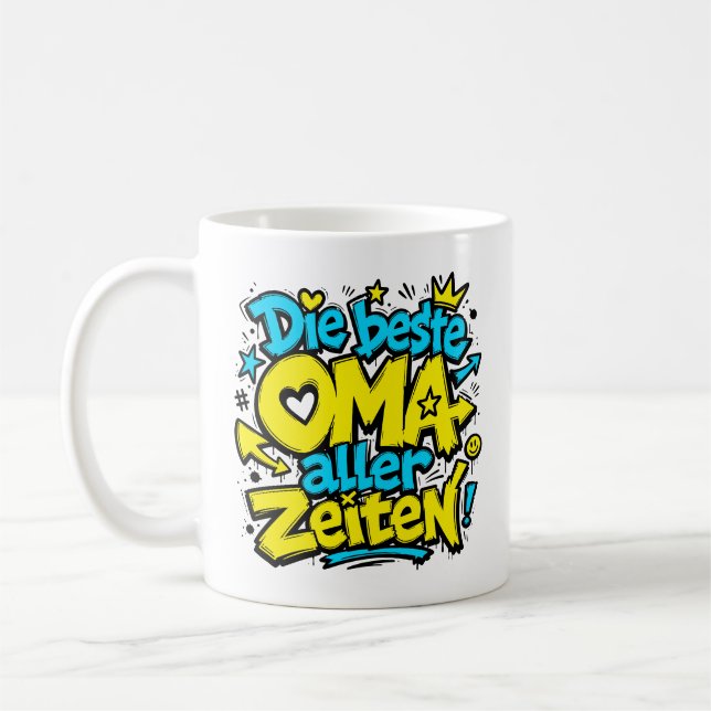 die beste oma aller zeiten graffiti 1 kaffeetasse (Links)