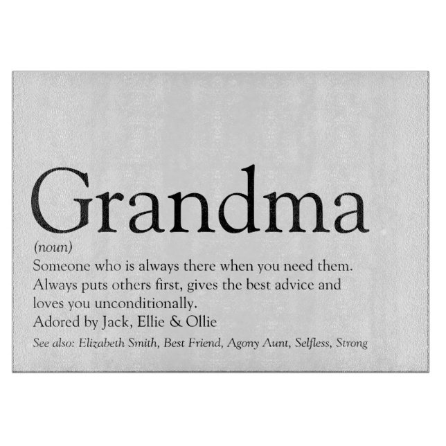 Die beste Oma der Welt, Granny Definition Schneidebrett (Vorderseite)