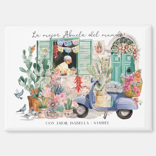 Die beste Oma der Welt | Personalisiert Magnet (Vorderseite)