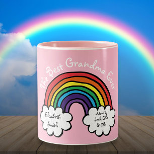 Die beste Oma Granny je Rainbow Pink Zweifarbige Tasse