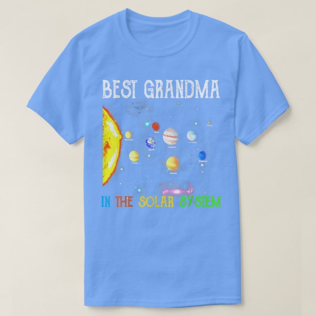 Die beste Oma in der Familie des Sonnensystems Mat T-Shirt (Design vorne)