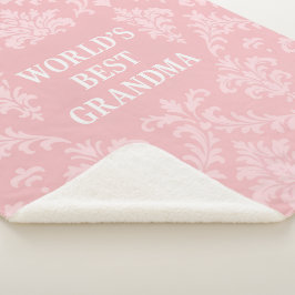 Die beste Oma Soft Pink White Damask der Welt Sherpadecke