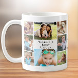 Die beste Onkel-FotoCollage der Welt Kaffeetasse<br><div class="desc">Geben Sie dem weltbesten Onkel eine lustige,  maßgeschneiderte Foto Collage Kaffee-Tasse,  die er über Jahre genießen wird. Sie können mit 8 Fotos seiner Nichten und Neffen personalisieren,  den Ausdruck "Der beste Onkel der Welt" anpassen und die Namen seiner Nichten und Neffen hinzufügen.</div>