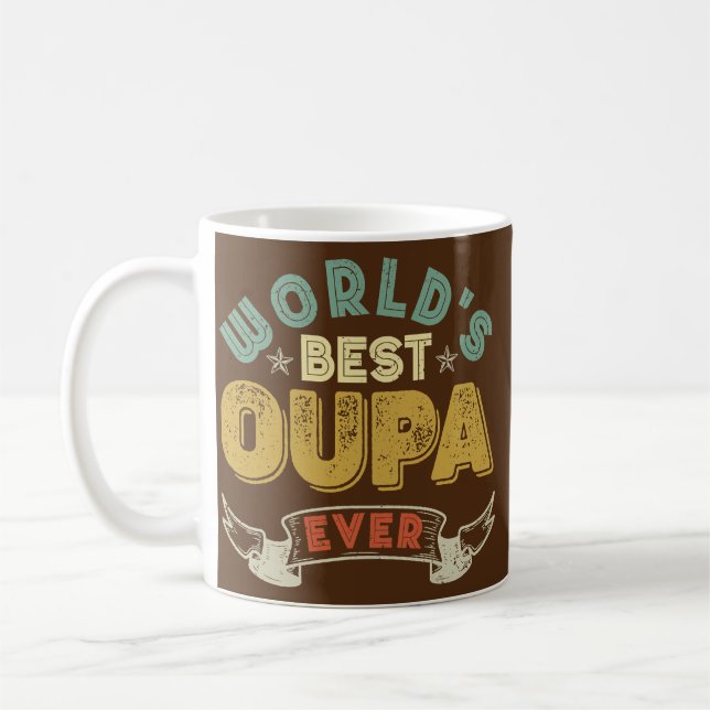 Die beste Oupa der Welt je Funny South African Kaffeetasse (Links)
