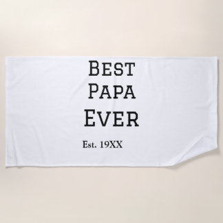 Die beste Papa aller Zeiten. Datum hinzufügen Name Strandtuch