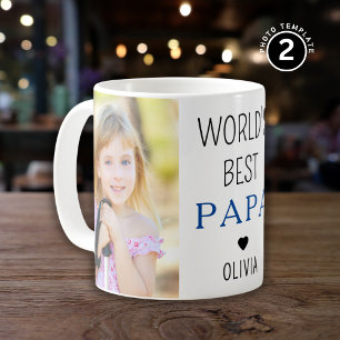 Die beste Papa-Grandchild-Bezeichnung 2 FotoCollag Kaffeetasse