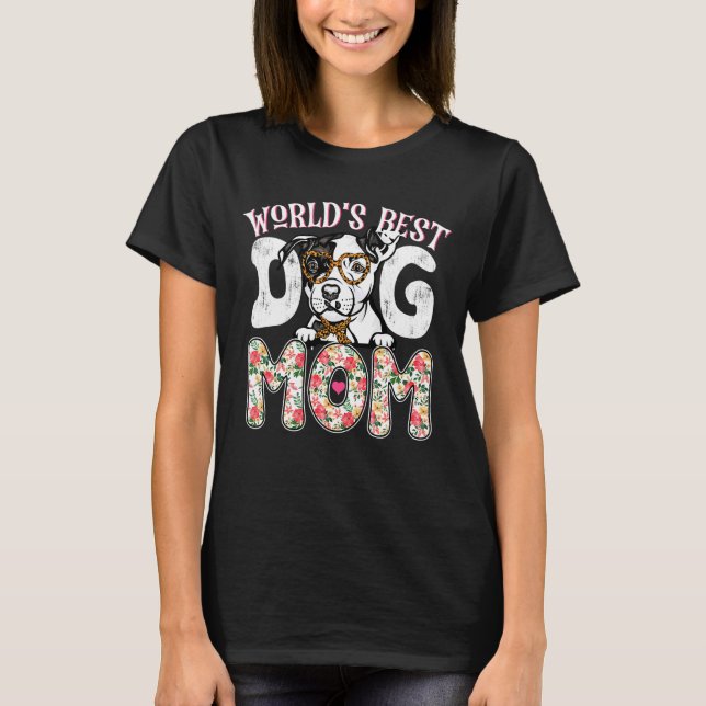 Die beste Pit Bull Mama Leopard Mother's Da T-Shirt (Vorderseite)