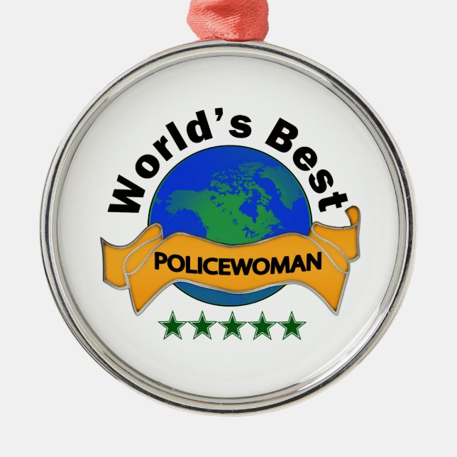 Die beste Polizeibeamtin der Welt Silbernes Ornament (Vorne)