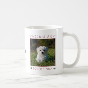 Die beste Poodle-Mama der Welt Rosa Graue Pfoten P Kaffeetasse