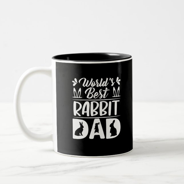 Die beste Rabbit-Vater-Tochter-Mutter-Bunny-Papa-S Zweifarbige Tasse (Links)