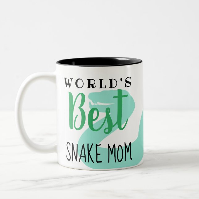 Die beste Schlange-Mama der Welt - Anpassbar Zweifarbige Tasse (Links)