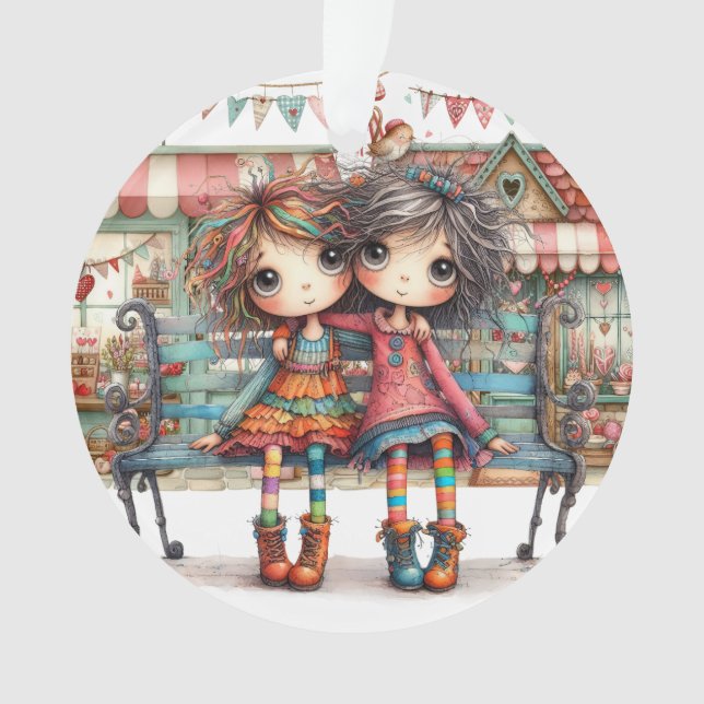 Die beste Schwester / Freundin der Welt - sehen Si Ornament (Vorderseite)