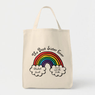 Die beste Schwester überhaupt Regenbogen Tragetasche