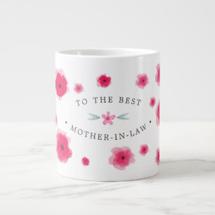 Die beste Schwiegermutter mit rosa Blütenblättern Jumbo-Tasse