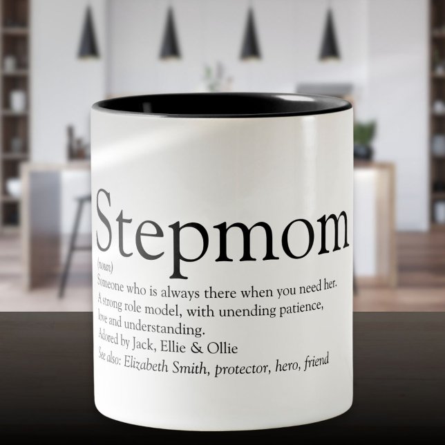 Die beste Stepmutter der Welt, Stepmutter Definiti Zweifarbige Tasse (World's Best Ever Stepmom, Stepmother Definition Two-Tone Coffee Mug)