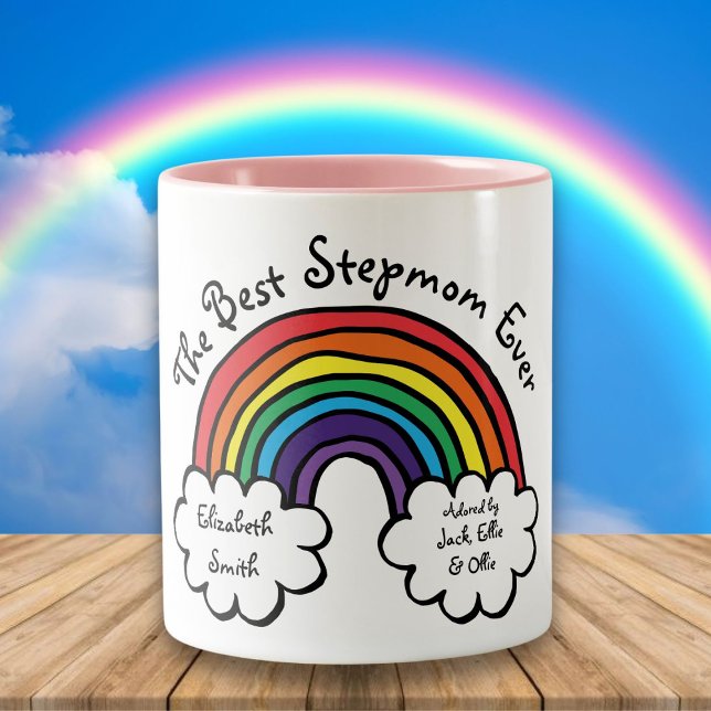 Die beste Stepmutter, Stepmutter je Regenbogenspas Zweifarbige Tasse (Von Creator hochgeladen)