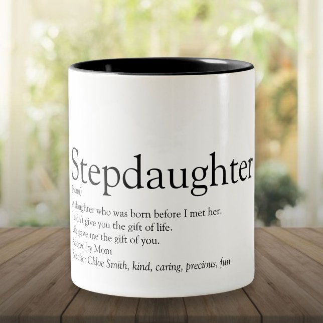 Die beste StepTochterdefinition der Welt - Moderne Zweifarbige Tasse (World's Best Stepdaughter Definition Fun Modern Two-Tone Coffee Mug)