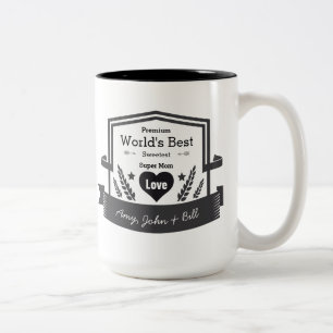 Die beste Super-Mama der Welt personalisieren Lieb Zweifarbige Tasse